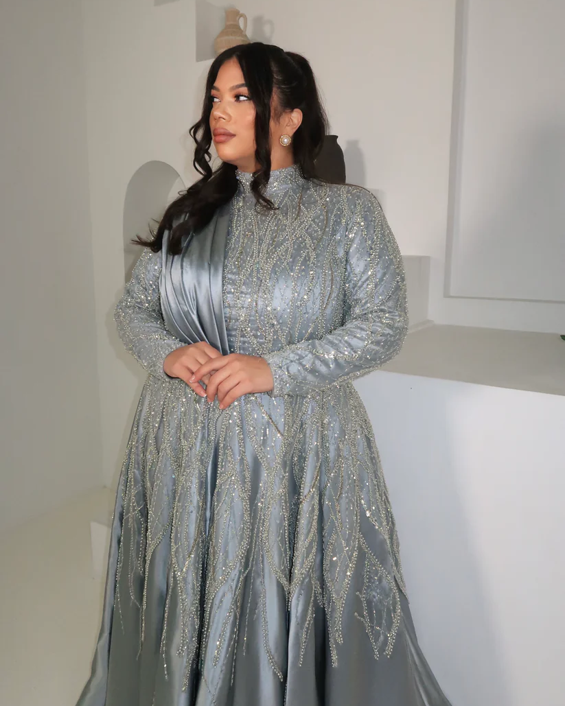 Miss Saryta Ice Blue Embellished Gown