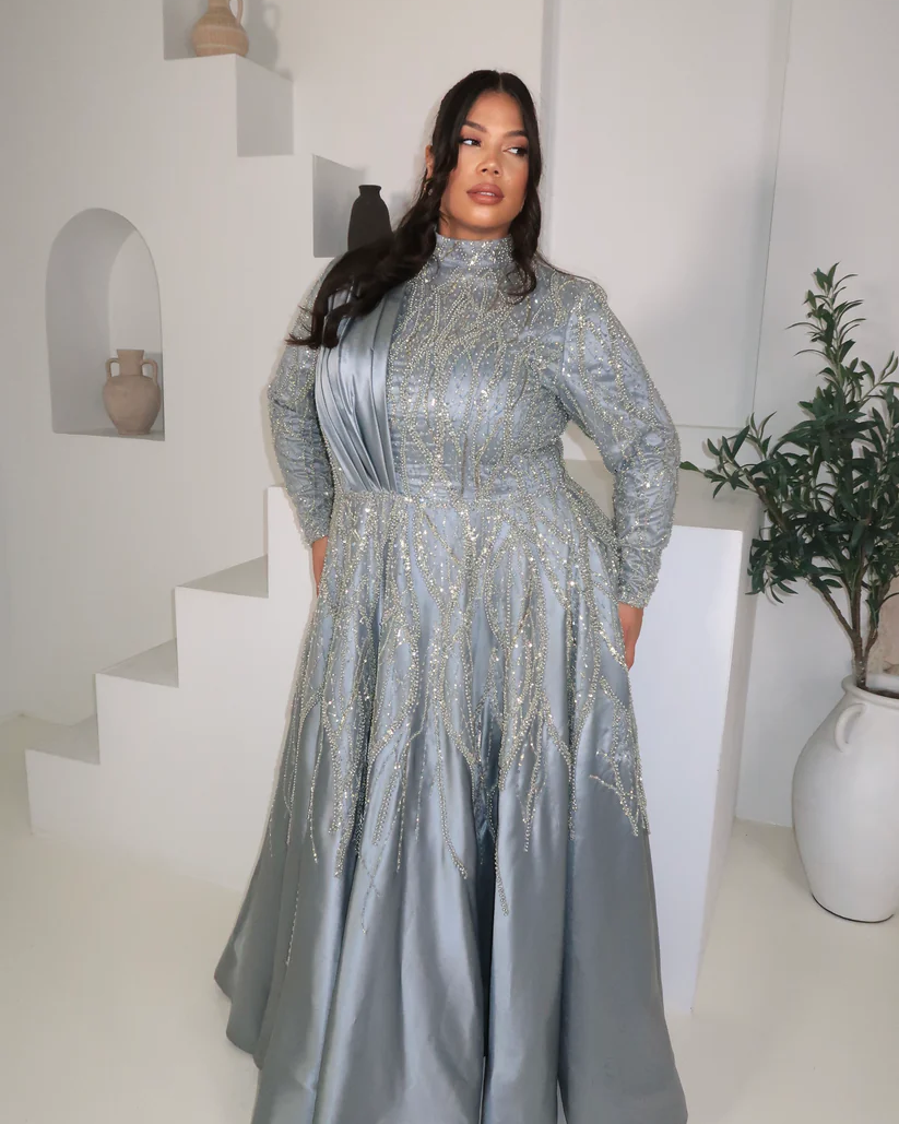 Miss Saryta Ice Blue Embellished Gown