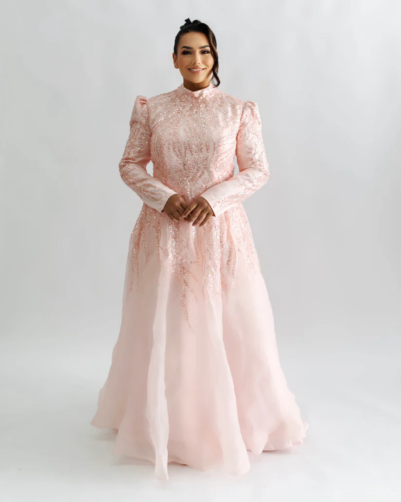 Hire Pink Long Sleeve High Neck Gown Plush & Posh Couture Dress: Womens Plus Size Designer Evening Dresses & Ball Gowns Rentals Sydney Online PLUSH AND POSH Hire Pink Long Sleeve High Neck Gown Plush & Posh Couture Dress: Womens Plus Size Designer Evening Dresses & Ball Gowns Rentals Sydney Online PLUSH AND POSH