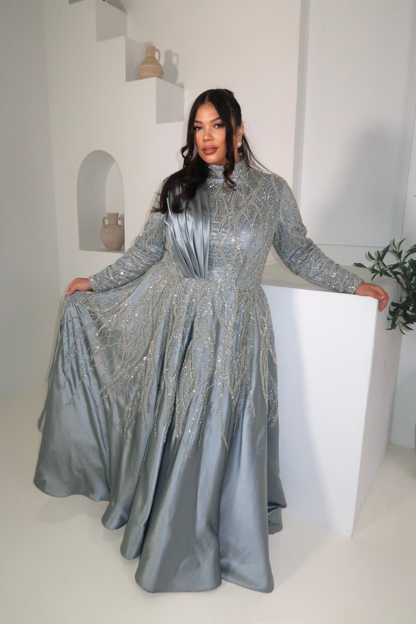 Miss Saryta Ice Blue Embellished Gown