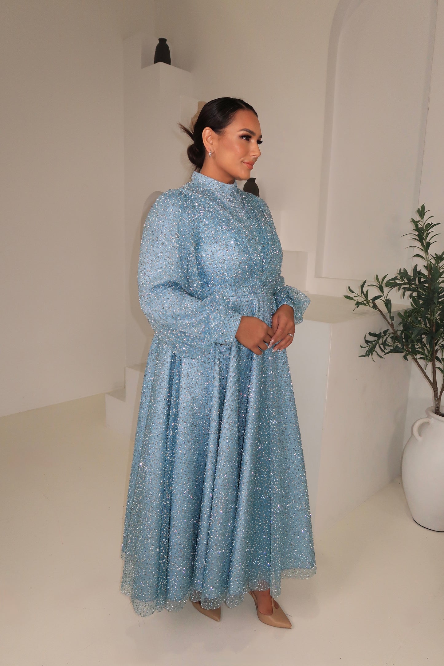 Powder Blue Glitter Gown