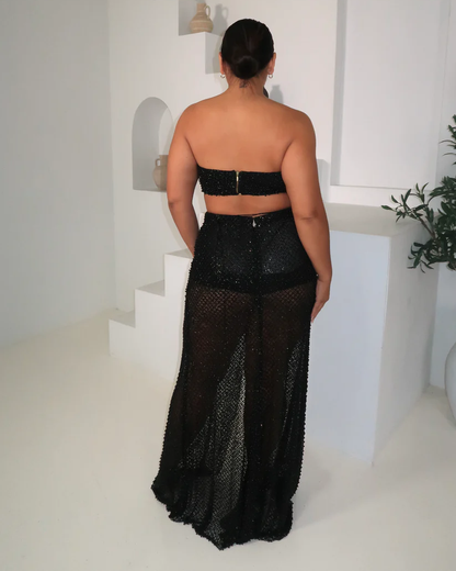 Alamour Black Beaded Two-Piece Set