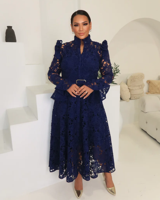 LEO LIN Aliyah Lace Butterfly Sleeve Midi