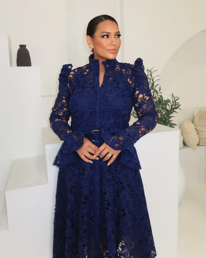 LEO LIN Aliyah Lace Butterfly Sleeve Midi