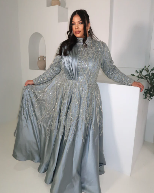 Miss Saryta Ice Blue Embellished Gown