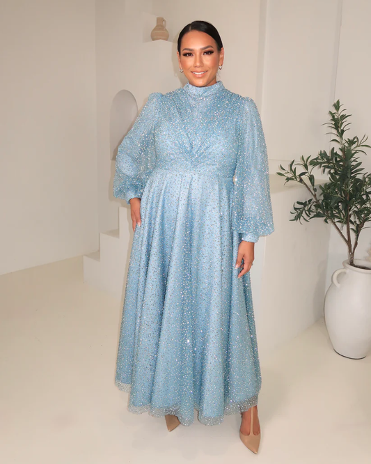 Powder Blue Glitter Gown