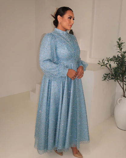 Powder Blue Glitter Gown