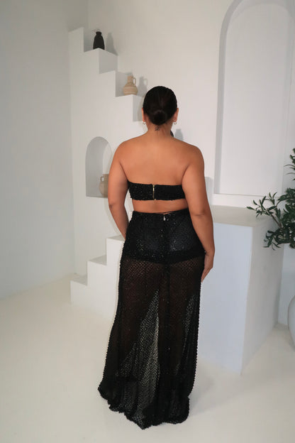 Alamour Black Beaded Two-Piece Set