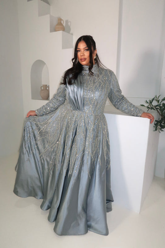 Miss Saryta Ice Blue Embellished Gown