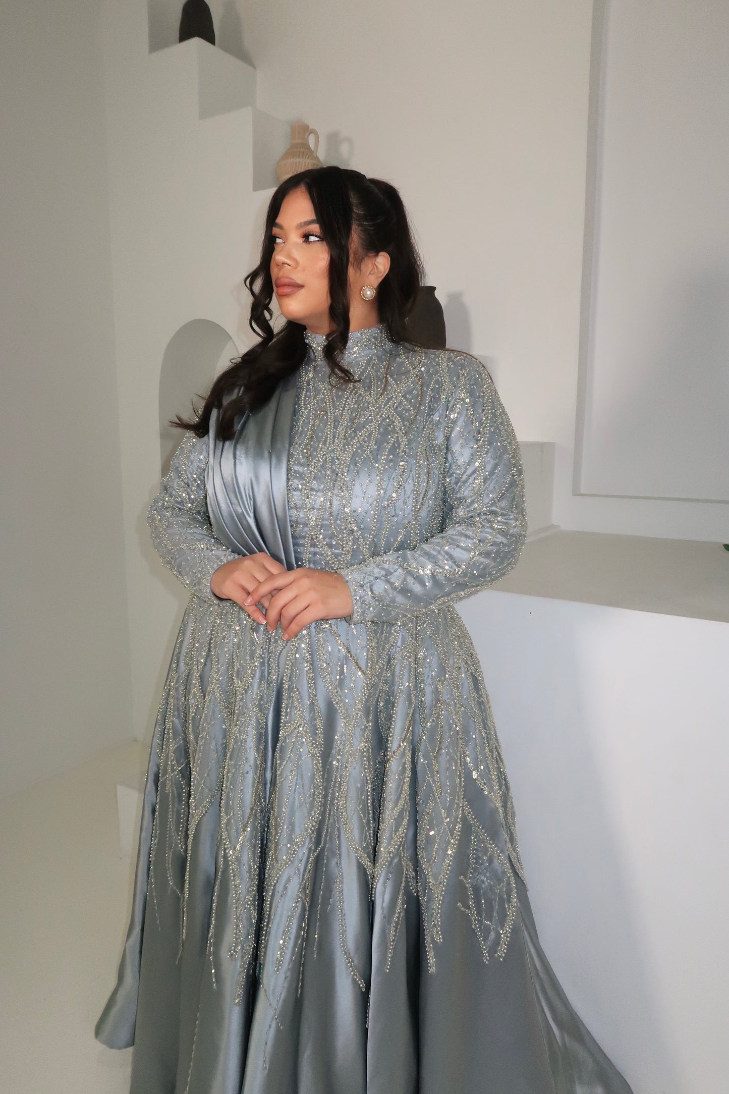 Miss Saryta Ice Blue Embellished Gown