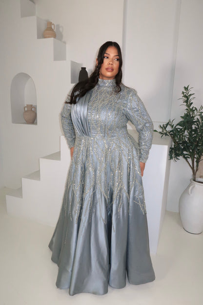 Miss Saryta Ice Blue Embellished Gown