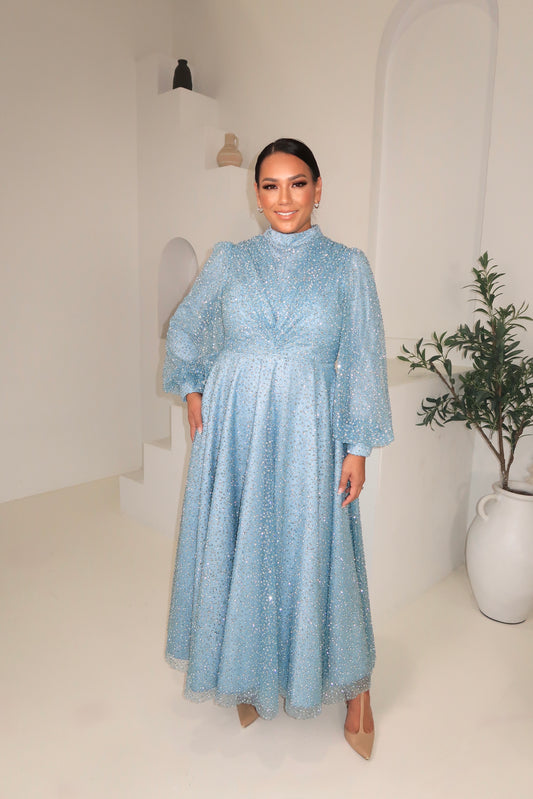 Powder Blue Glitter Gown